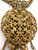 1950s - 60s MIRIAM HASKELL RARE Golden Lady Portrait Medallion Pendant Chain Link Necklace