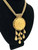 1950s - 60s MIRIAM HASKELL RARE Golden Lady Portrait Medallion Pendant Chain Link Necklace