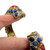 1960s Kenneth Jay Lane Blue Red Cabochon Glass Gem Bangle