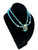 1950s Miriam Haskell Unstamped Blue Glass Pendant Double Strand Beaded Necklace
