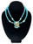 1950s Miriam Haskell Unstamped Blue Glass Pendant Double Strand Beaded Necklace