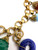 1940s - 50s Miriam Haskell Unstamped Multicolor Stone Charm Chain Link Necklace