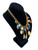 1940s - 50s Miriam Haskell Unstamped Multicolor Stone Charm Chain Link Necklace