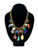 1940s - 50s Miriam Haskell Unstamped Multicolor Stone Charm Chain Link Necklace