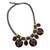 1980s YSL Yves Saint Laurent Red Gripoix Glass Geometric Charm Necklace