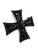 1950s WEISS Maltese Cross Black Rhinestone Brooch