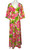 1970s Pink Floral Print Maxi Dress