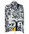 1970s Oleg Cassini Novelty Print Disco Blouse