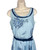 1950s  Blue Floral Gingham Print Dress