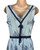 1950s  Blue Floral Gingham Print Dress