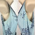 1950s  Blue Floral Gingham Print Dress