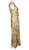 1970s Purple Metallic Floral Maxi Dress