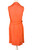 1970s Orange Linen Double Breasted Button Dress