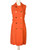 1970s Orange Linen Double Breasted Button Dress