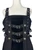 1990s - Y2K Black Gothic Punk Buckle Mini Dress