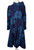 1980s Blue Floral Print Boucle Wool Coat