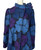 1980s Blue Floral Print Boucle Wool Coat