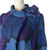 1980s Blue Floral Print Boucle Wool Coat
