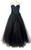 1980s Black Tulle Rhinestone Tutu Gown