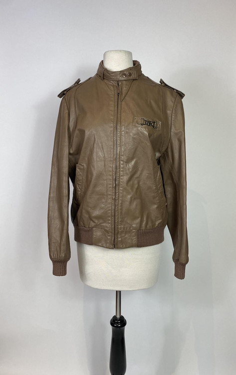1970s - 1980s Etienne Aigner Brown Leather Bomber Jacket - Paper Doll ...