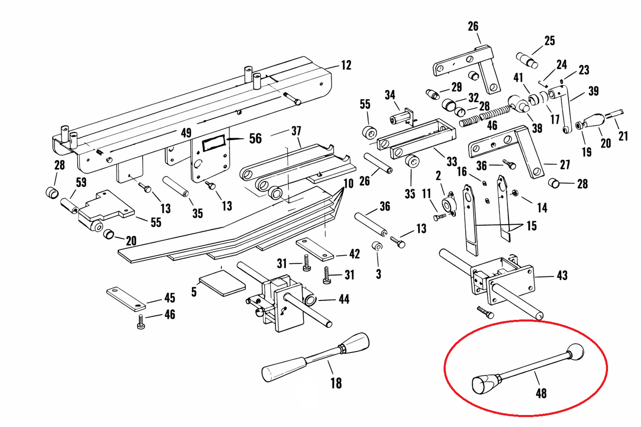 Zenith Cox Flexion Table Rear Rotational Lock and UnLock Handle Assembly, Zenith Cox Flexion Lock Handle, Cox Lock Handle, Zenith Lock Handle, Zenith Cox Rotation Lock Handle, Rotation Lock Handle, Rotation Handle, Rotation Knob, Cox Lock Knob, Cox Table Parts