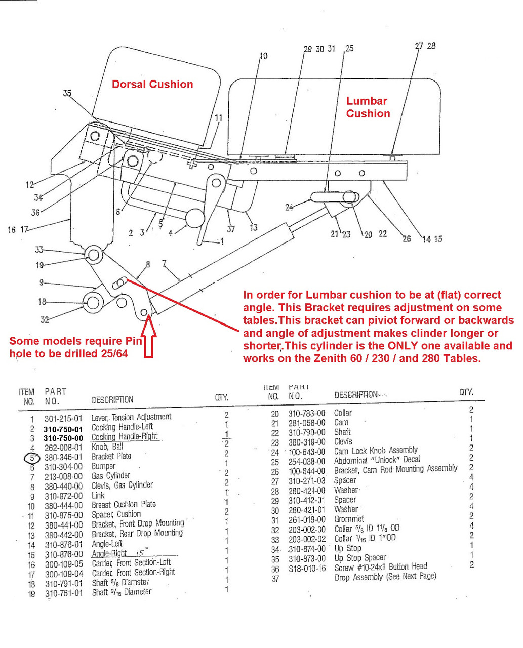 Looking for Zenith 230 Breakaway Gas Cylinder, Zenith 230 Gas Cylinder, Zenith 230 parts, Zenith 230 table parts, Zenith 230 table, Zenith 230 breakaway cylinder, Zenith gas charge cylinder, Zenith 230 cylinder, gas charge cylinder, breakaway cylinder?