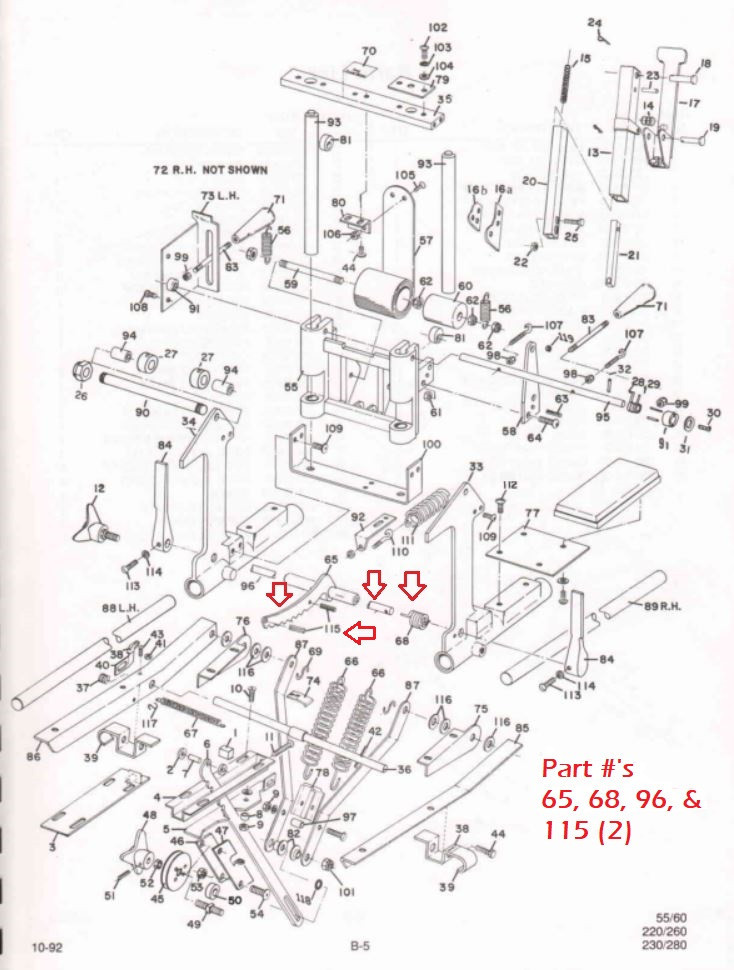 Zenith II 210 Chest Tilt Notch Bar Update Kit