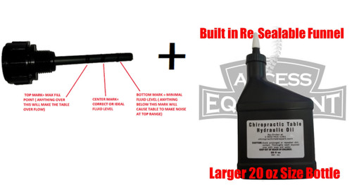 Zenith Table Hydraulic Reservoir Oil Cap with Dip Stick Level Indicator and Bottle of Oil