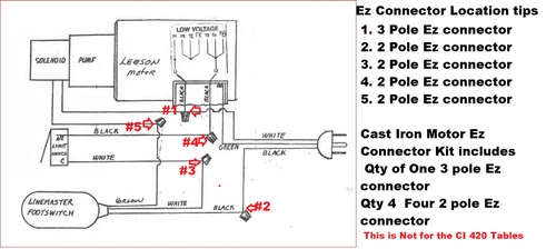 Zenith Cast Iron Table EZ Connector Rewire Kit, Zenith Cast Iron Table Wire Diagram, Zenith Cast Iron Wire Diagram, Zenith Table Wiring Diagram, Zenith Table, Zenith Cast Iron Rewire Kit, Zenith Cast Iron Wiring Kit, Zenith Parts, Zenith Table Parts, Zenith Cast Iron Wiring, Zenith Cast Iron Parts