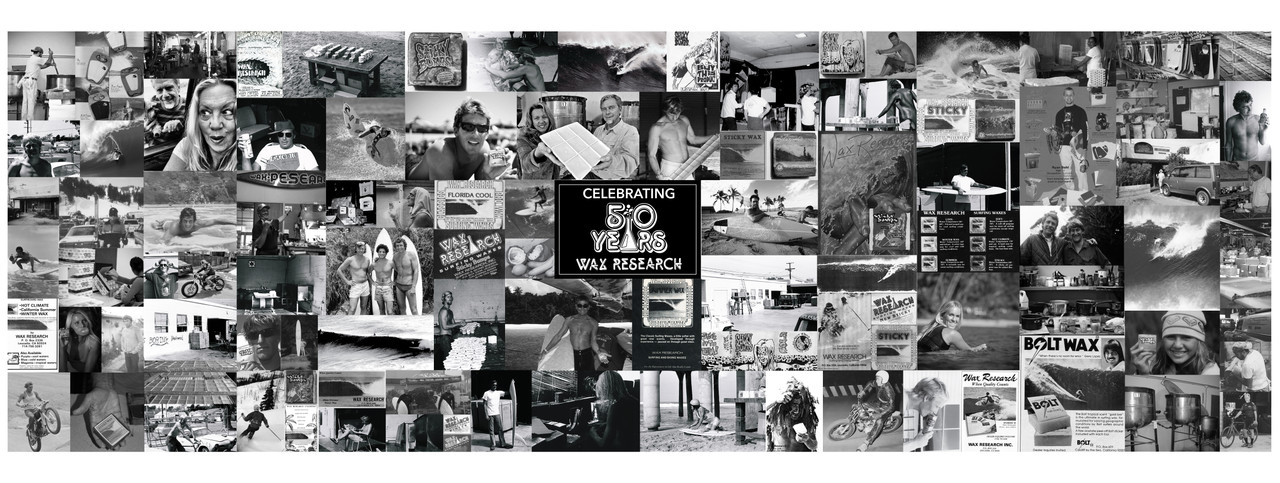 Photo collage celebrating 50 years of Wax Research. Memorable moments, people and photos that are an integral part of our history.