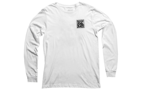 Front of Sticky Bumps Long Sleeve T-Shirt Zombie in white.