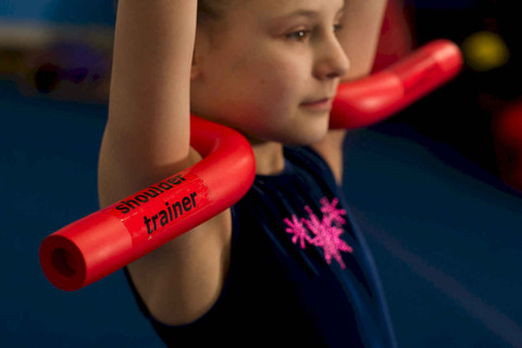 トップス NOTREemor volumetuckoff shoulder trainer Tumbl Trak: Open Shoulder Trainer for Gymnastics Cheer Dance