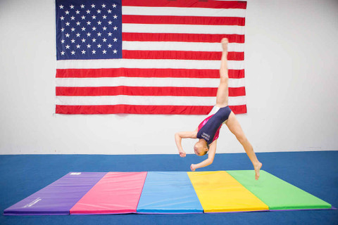 4' x 8' x 1.5 Royal Blue Tumbling Mat - American Gymnast and Ninja