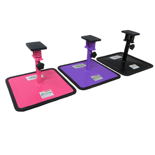 The Fly Right stunt trainer is available in hot pink, purple, and black