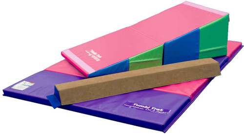 Select the bundle with the Tumbling Mat, Folding Incline and Sectional Balance Beam Option.