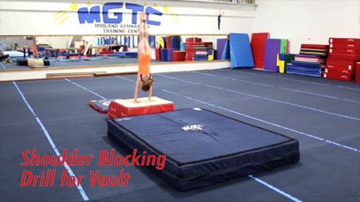 Play Video - Shoulder Blocking Drill Onto Pit Pillow for Vault