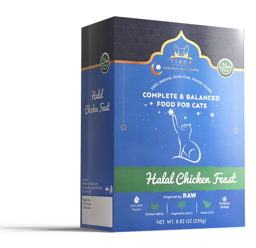 Halal Cat Food Chicken Feast-500g  makes 2Kg food avg 50 meals/portions