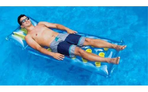 18 Pocket French Floating Mattress Blue/Yellow 76"