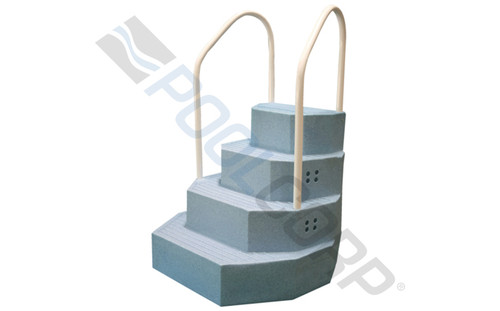 42.5" x 40" x 44" Blue Granite Aqua Staircase King 2 Handrail for AG Pool