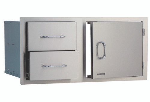 30" S/S Single Storage Door w/ 2 Drawer Combo w/ Reveal