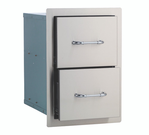 Stainless Steel Double Drawer w/ Reveal