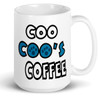 Coo Coo's Coffee Paws
ceramic mug, handle right.
