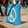 Peace Love Coffee
blue tote bag street crowd