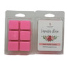 Pack of six bright pink Vanilla Rose wax melts in clamshell packaging labeled “Vanilla Rose – Rose, Vanilla, Lemon,” by Candles by Christie.