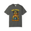 Yam-colored Coffee Pup Tee “The Drip Dawg” by Coo Coo’s Coffee, bold dog illustration and Wag More Sip More slogan.
