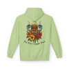 Pistachio Tiki Time Hoodie – Island calm meets coffee energy. Tiki mask, flowers, and steam art bring the tropical coffee lifestyle to your wardrobe.