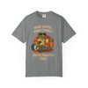 “Vintage style blue jean t-shirt – More Coffee, More Cowbell Roaster Tour Tee by Coo Coo’s Coffee with Bert mascot percussion artwork”