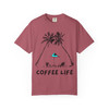 Coffee Life – Palm Trees & Beach Graphic Tee