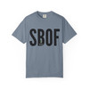 SBOF Peek-a-Boo Bert tee in Blue Jean — weekend-wash tone, bold logo + Bert — Coo Coo’s Coffee