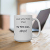 Brewed for Each Other Valentine mug on a cozy desk – 15oz coffee gift mug